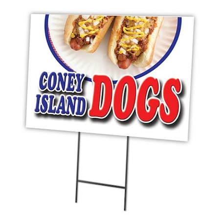 Signmission Coney Island Dogs Yard Sign & Stake outdoor plastic coroplast window, C-1216 Coney Island Dogs C-1216 Coney Island Dogs